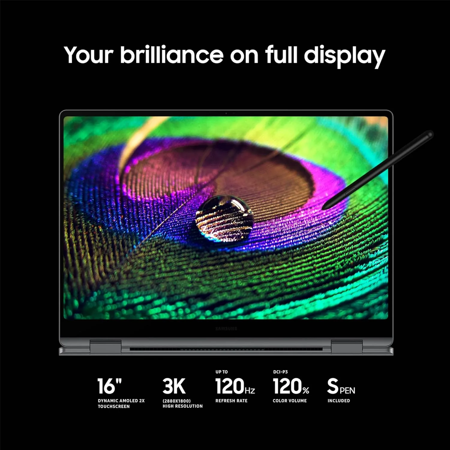 SAMSUNG 16” Galaxy Book5 Pro 360 Copilot  PC, AI Laptop Computer, Intel Core 7 Ultra Processor, 3K AMOLED (2880 x 1800) Touchscreen, 120HZ Refresh Rate, Dolby Atmos Quad Speakers, All-Day Battery Life