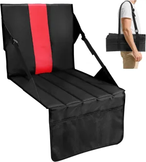 SANLIKE Stadium Seats for Bleachers with Back Support Portable Folding Bleacher Seats with Cushion Storage Pouch, Wide Bleacher Seats Chairs Football, Baseball, Hunting Fishing Durable Stadium Seating