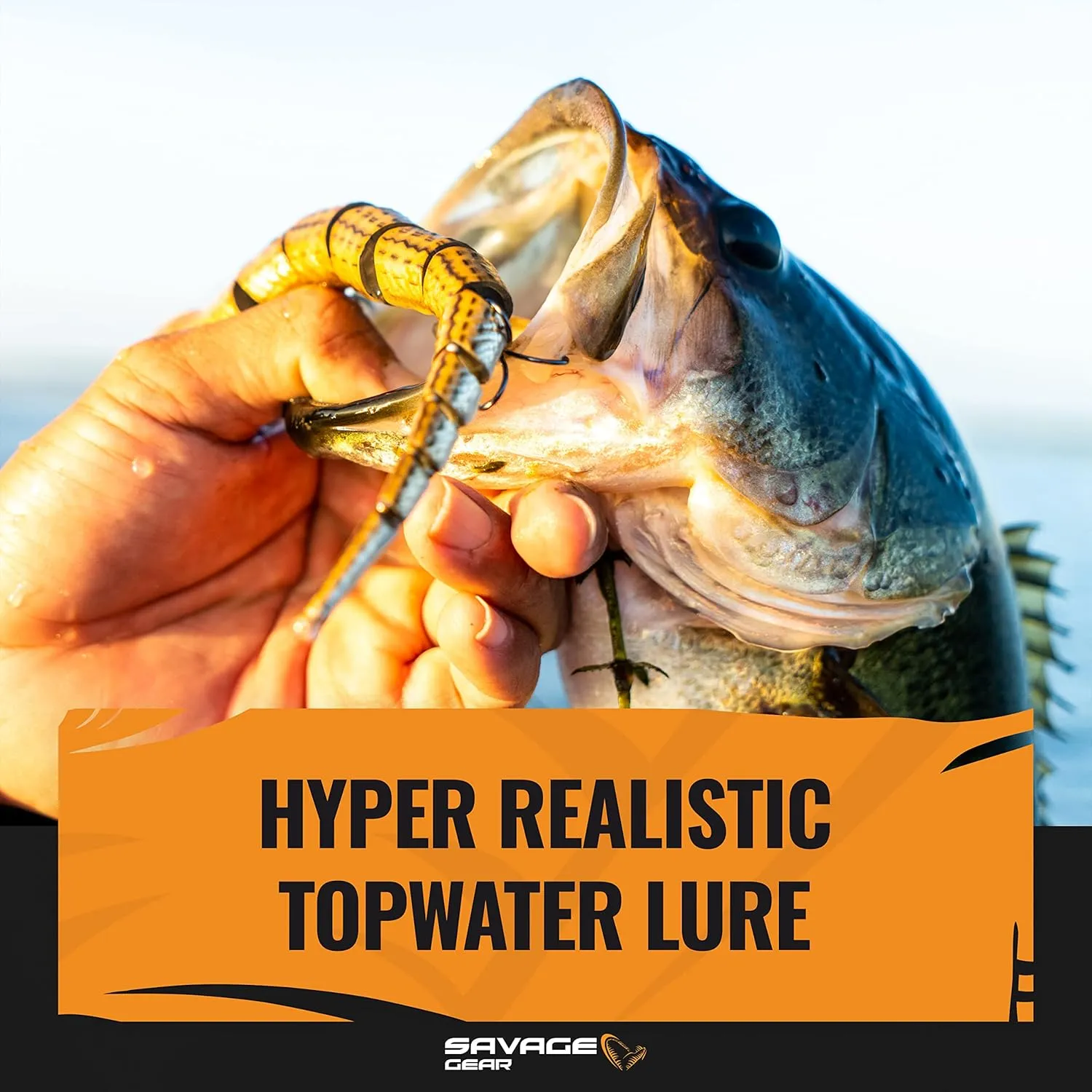 Savage Gear 3D Wake Snake Fishing Bait, Realistic Contours, Colors & Movement, Durable Construction, Versatile Rigging Options, Dual Treble Hook Configuration