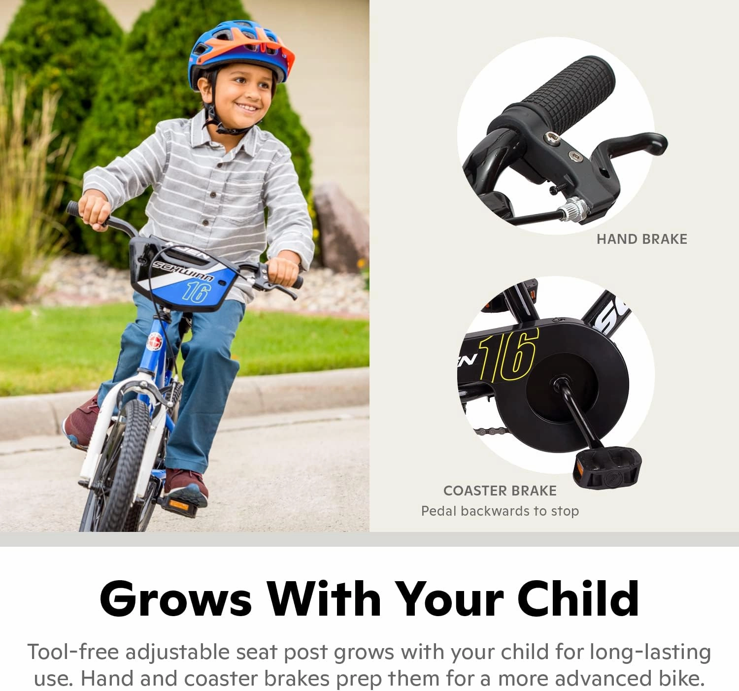 Schwinn Koen BMX Style Toddler and Kids Bike, For Girls and Boys, 16-Inch Wheels, With Saddle Handle, Training Wheels, Chain Guard, and Number Plate, Recommended Height 38-48 Inch, Black