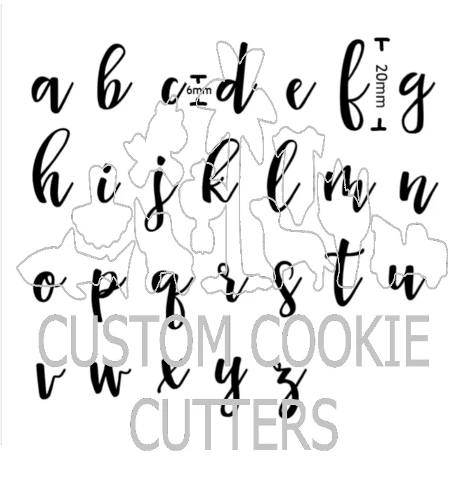 SCRIPT LOWERCASE ALPHABET COOKIE EMBOSSER