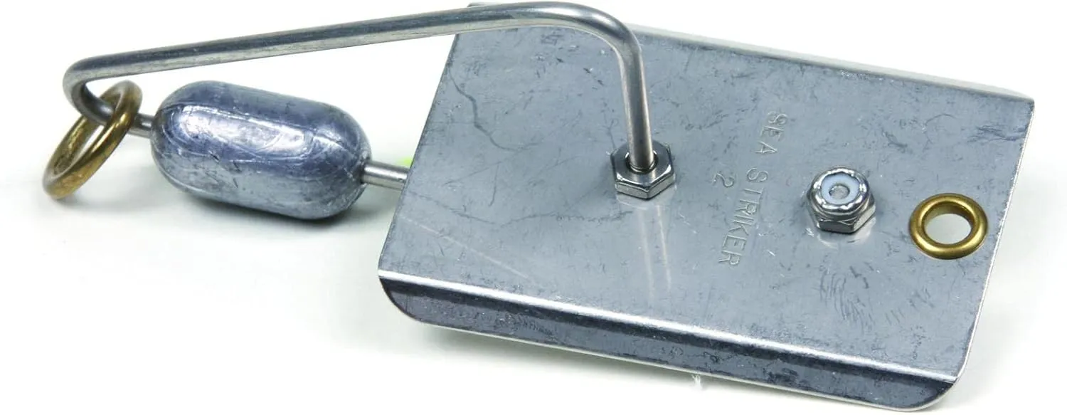 Sea Striker Planers | Fishing Planer with Stainless Steel Blade with Large Brass Ring, Silver