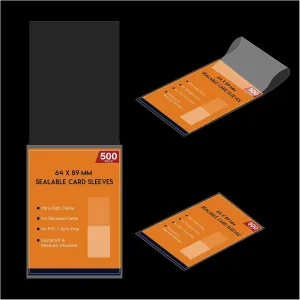 Sealable Card Sleeve 500ct - Perfect Fit Sleeves for Trading Cards, Collectibles and Photos, Waterproof and Durable Protection, Transparent Design, Perfect Protection for Standard Size