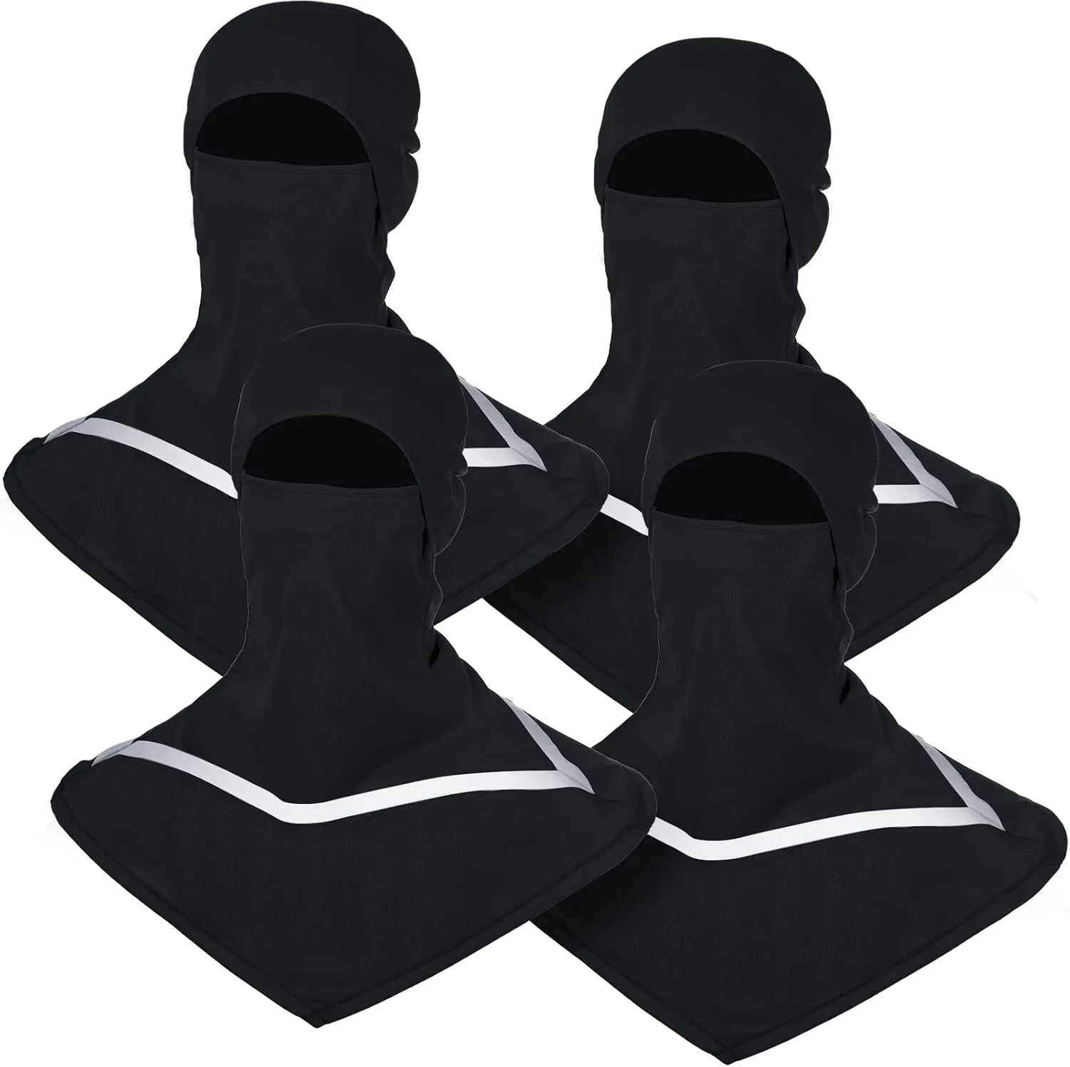 Seematn 4 Pcs Balaclava Sun Men Face Mask UV Protection with Reflective Strip for Construction Work Neck Covers Summer