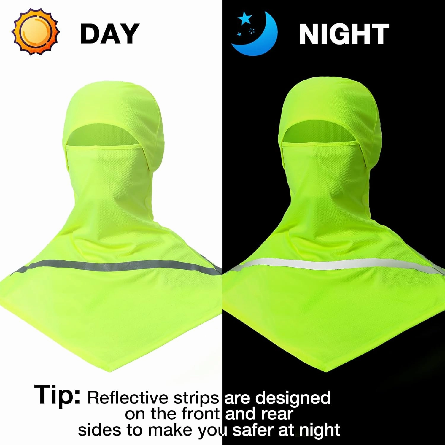 Seematn 4 Pcs Balaclava Sun Men Face Mask UV Protection with Reflective Strip for Construction Work Neck Covers Summer