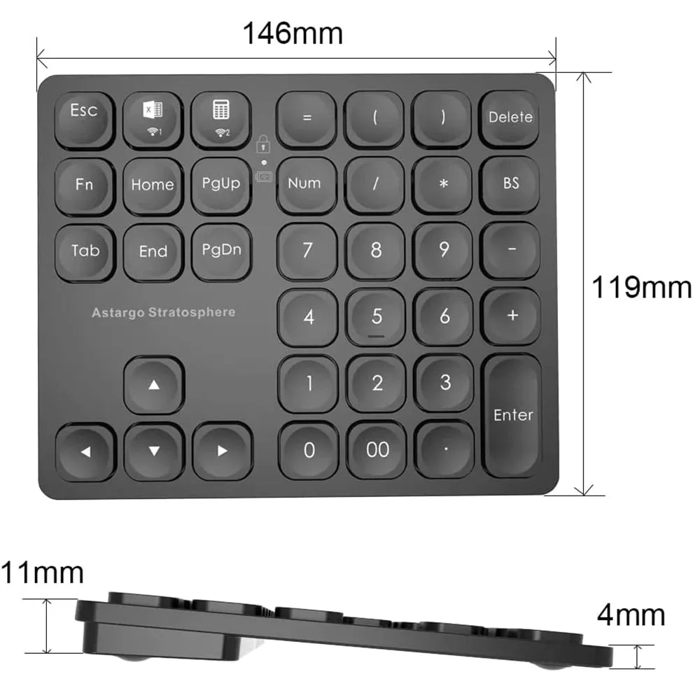 SEENDA Rechargeable Bluetooth Wireless Number Keyboard