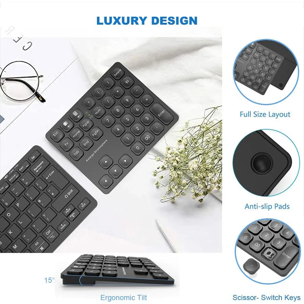 SEENDA Rechargeable Bluetooth Wireless Number Keyboard