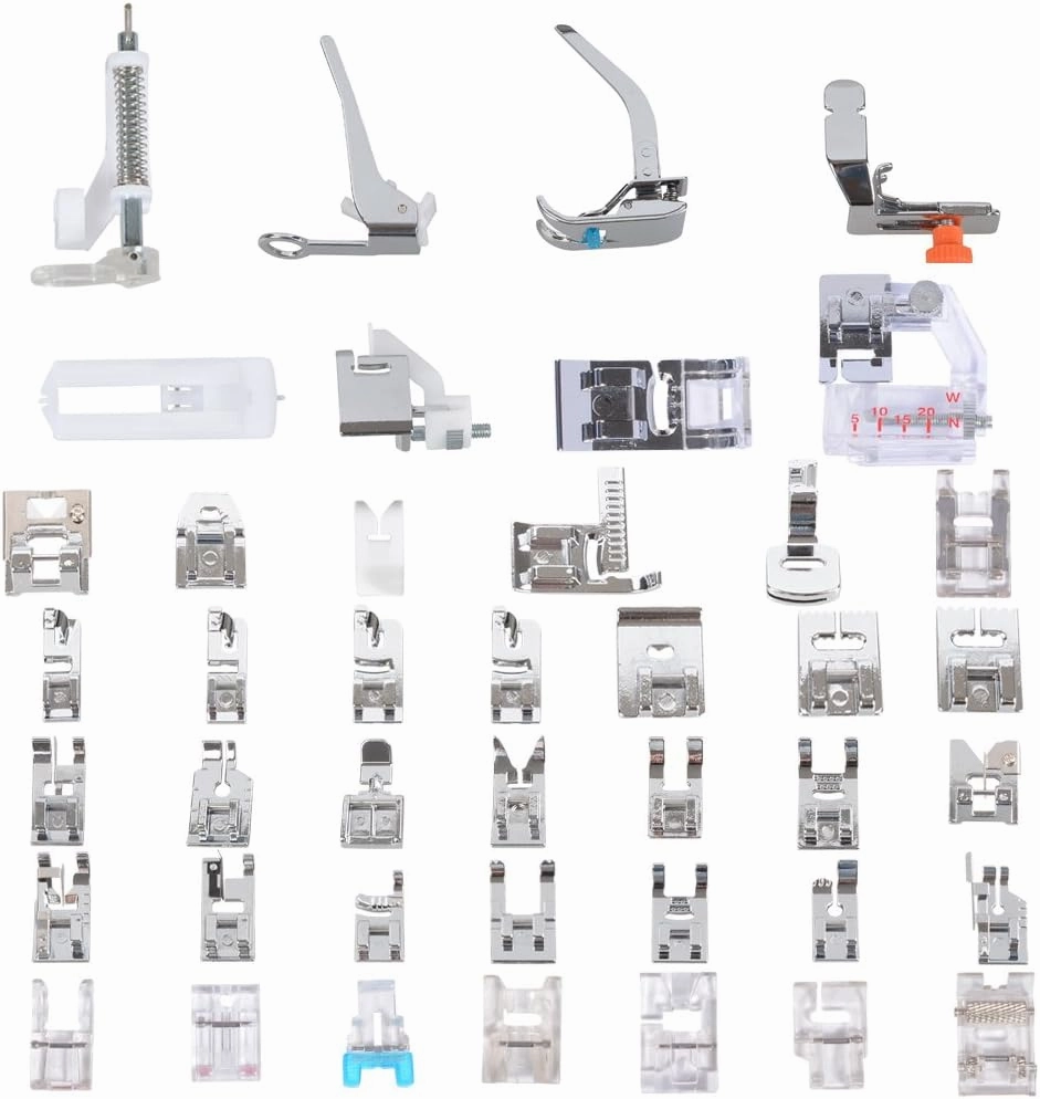 Sewing Machine Presser Feet Set 42 Pcs for Brother, Babylock, Singer, Janome, Elna, Toyota, New Home, Simplicity, Necchi, Kenmore, and Most of Low Shank Sewing Machines