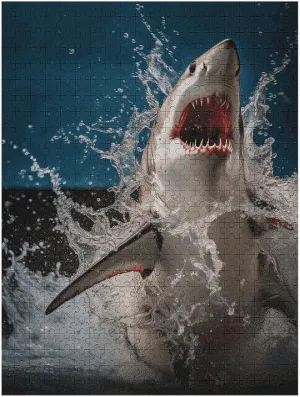 Shark Attack Fish Puzzle for Women Men 500 PCS Jigsaw Puzzle for Adults Challenging Puzzle for Family Wedding Gift
