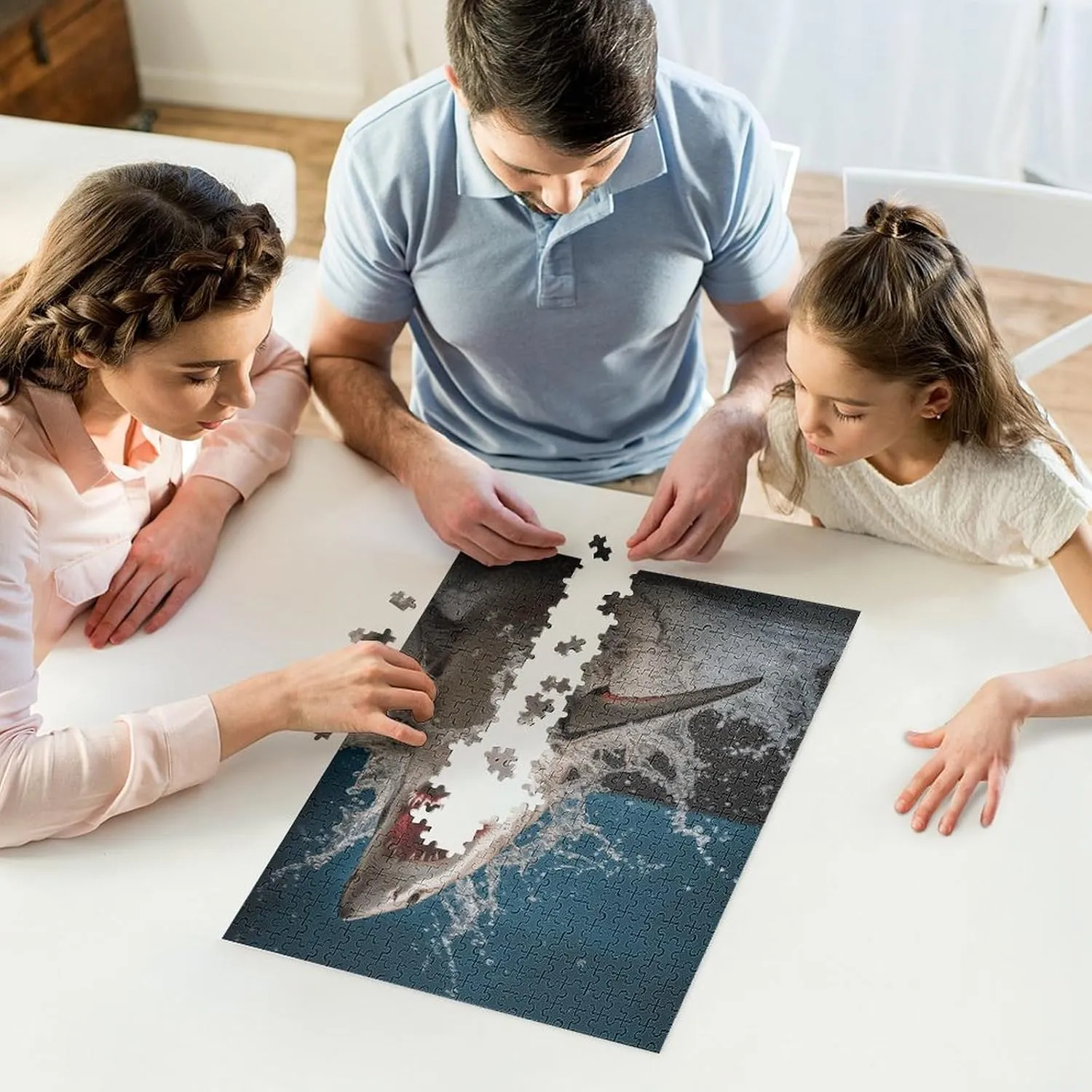 Shark Attack Fish Puzzle for Women Men 500 PCS Jigsaw Puzzle for Adults Challenging Puzzle for Family Wedding Gift