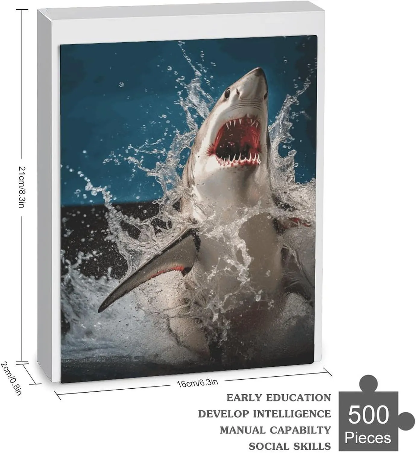 Shark Attack Fish Puzzle for Women Men 500 PCS Jigsaw Puzzle for Adults Challenging Puzzle for Family Wedding Gift
