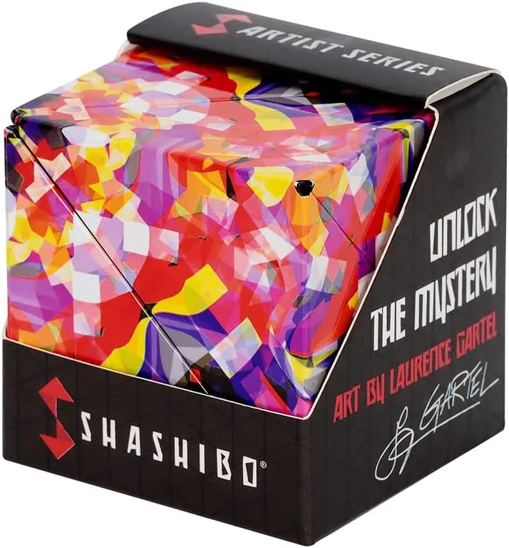 SHASHIBO Shape Shifting Box - STEM Magnetic Fidget Cube that Transforms Into Over 70 Shapes, Download Fun in Motion Toys Mobile App (Confetti)
