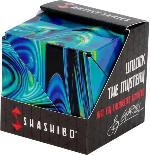 SHASHIBO Shape Shifting Box - STEM Magnetic Fidget Cube That Transforms Into Over 70 Shapes, Download Fun in Motion Toys Mobile App (Mystic Ocean)