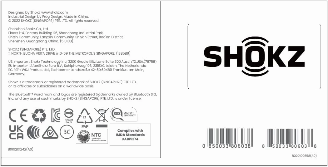 SHOKZ OpenRun (AfterShokz Aeropex) - Open-Ear Bluetooth Bone Conduction Sport Headphones - Sweat Resistant Wireless Earphones for Workouts and Running - Built-in Mic, with Headband