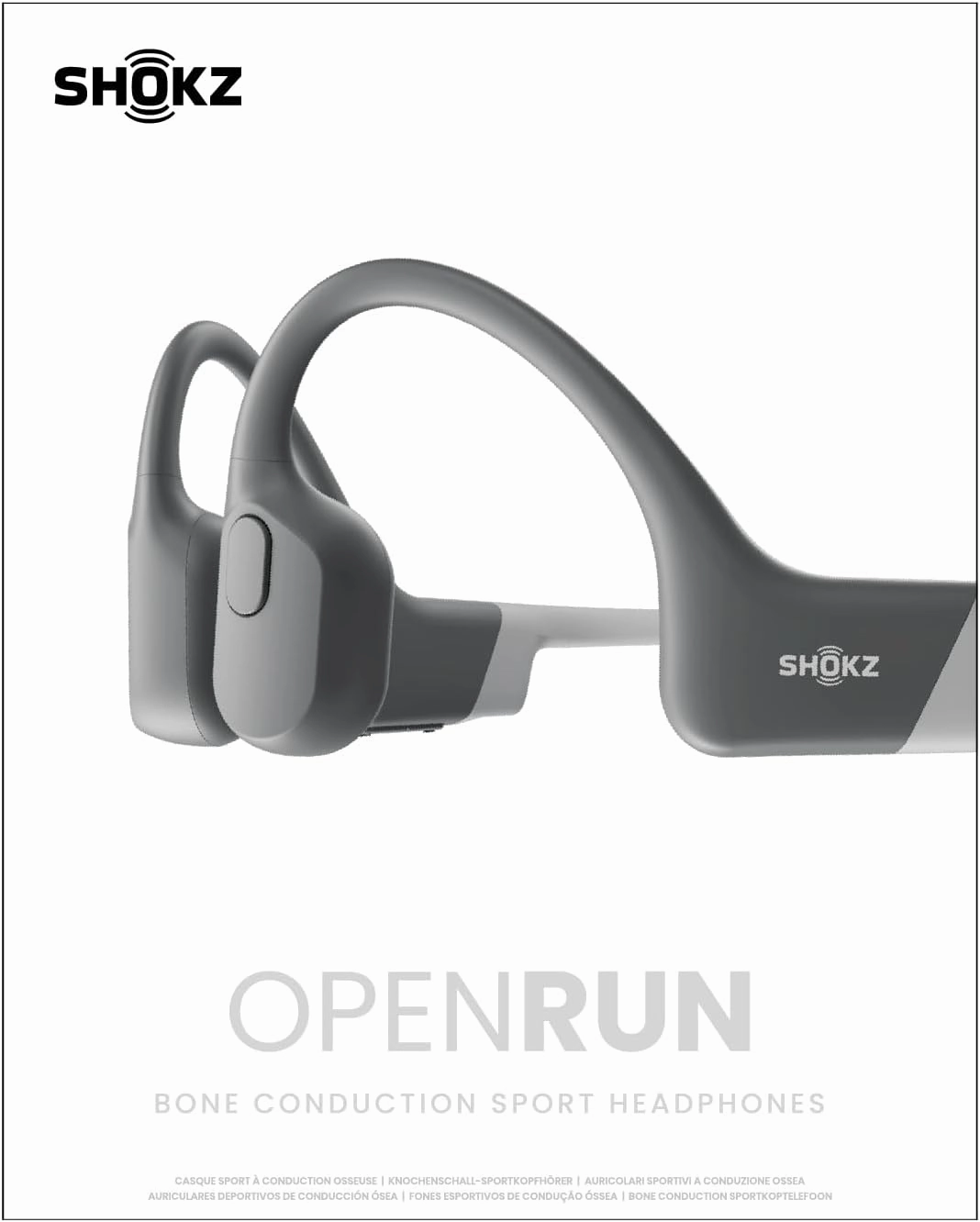 SHOKZ OpenRun (AfterShokz Aeropex) - Open-Ear Bluetooth Bone Conduction Sport Headphones - Sweat Resistant Wireless Earphones for Workouts and Running - Built-in Mic, with Headband