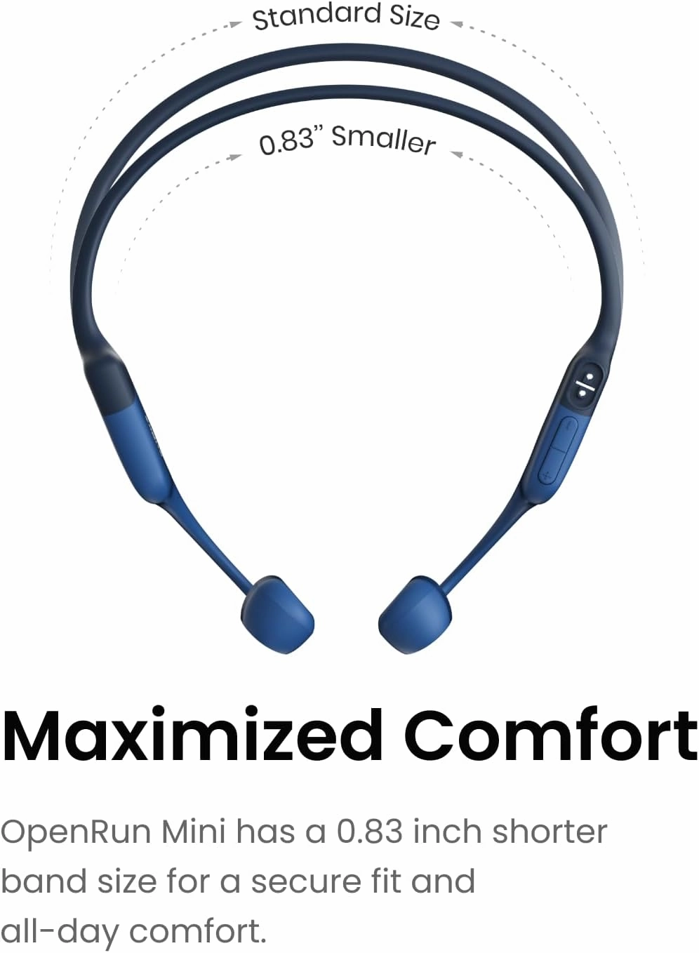 SHOKZ OpenRun Mini (AfterShokz Aeropex Mini) -Bone Conduction Open-Ear Bluetooth Sport Headphones - Waterproof Wireless Earphones for Workouts and Running - Built-in Mic, with Headband