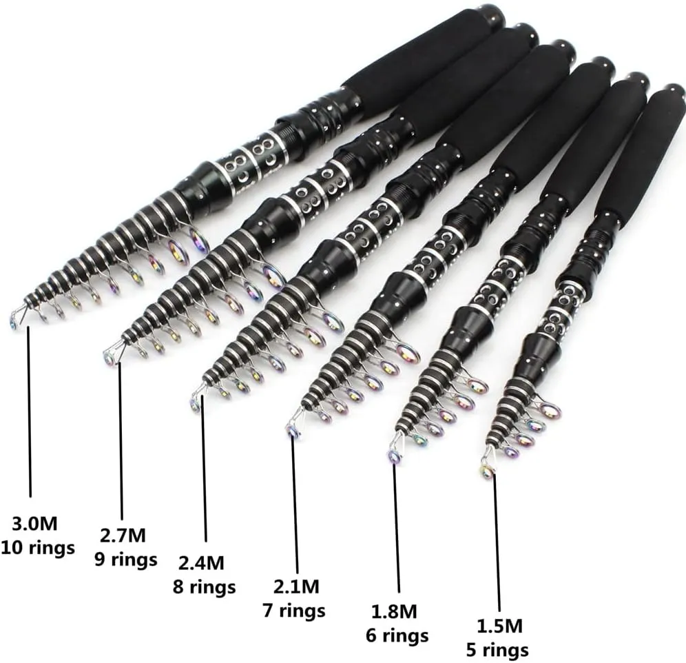 Short Carbon Telescopic Fishing Rod Fast Action Ultralight Carp Surf Spinning Rod Pocket Travel Pole