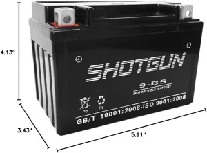 Shotgun 9-BS Battery for Honda CH150 Elite SYM Hyosung ETon Beamer R4-150 Matrix