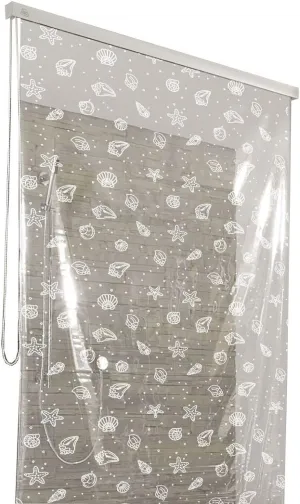Shower Roller Blind 50.4 X 94.5in [128 X 240cm] (Snow White/Clear) - Blind Only, Requires Cartridge