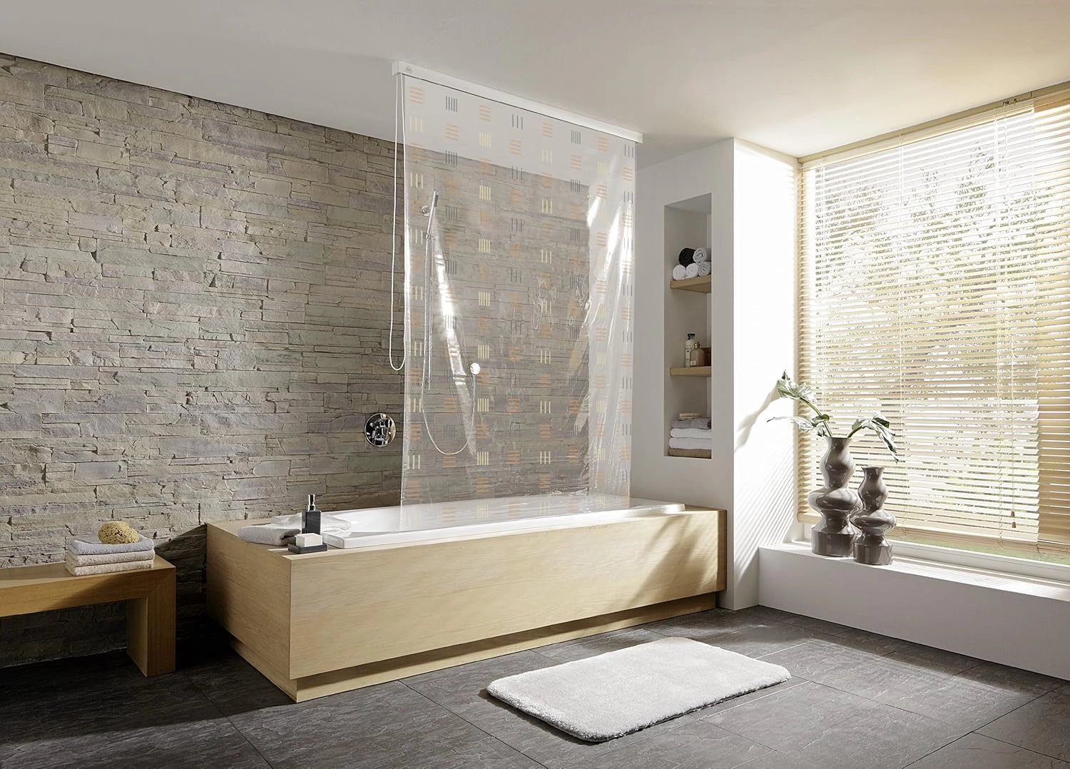 Shower Roller Blind 50.4 X 94.5in [128 X 240cm] (Copper) - Blind Only, Requires Cartridge