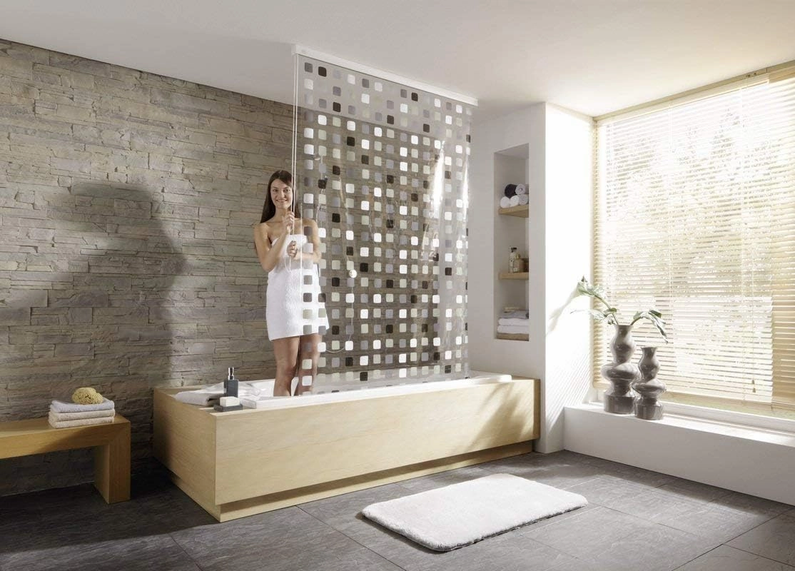 Shower Roller Blind 50.4 X 94.5in [128 X 240cm] (Grey) - Blind Only, Requires Cartridge