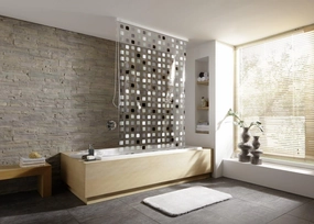 Shower Roller Blind 50.4 X 94.5in [128 X 240cm] (Grey) - Blind Only, Requires Cartridge
