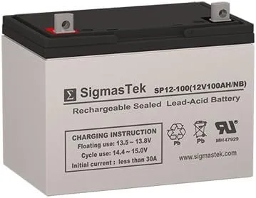 SigmasTek SP12-100 NB - 12V 100AH NB SLA Battery - Replaces: Universal Power UB121100 (D5751), UB121000 (45978), UB12900 (45826), BSB DC12-100, DB12-100, DB12-90