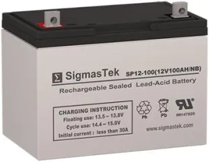 SigmasTek SP12-100 NB - 12V 100AH NB SLA Battery - Replaces: Universal Power UB121100 (D5751), UB121000 (45978), UB12900 (45826), BSB DC12-100, DB12-100, DB12-90