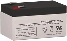 SigmasTek Abbott Laboratories Life Care 900 Volumetric Pump Replacement Battery - 12 Volt 3.5 AH F1 Terminal