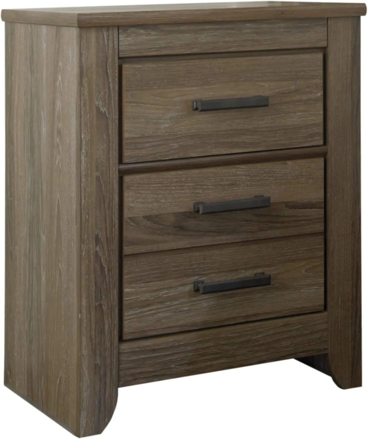 Signature Design by Ashley Zelen Rustic Contemporary 2 Drawer Nightstand, 29.45" Tall, Warm Gray