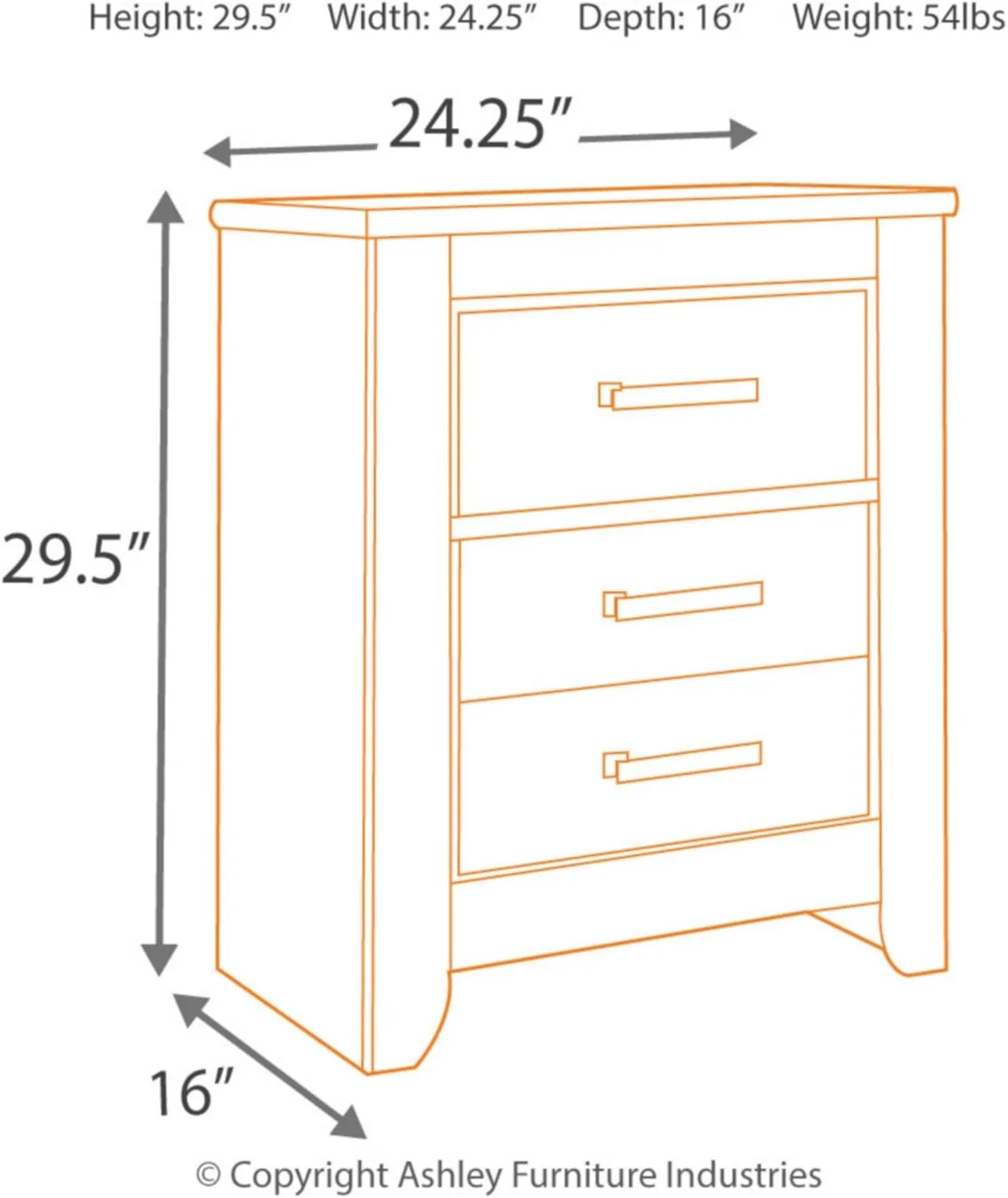 Signature Design by Ashley Zelen Rustic Contemporary 2 Drawer Nightstand, 29.45" Tall, Warm Gray