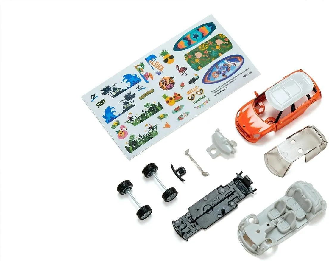 siku 6507, Style my siku, MINI Countryman Summer Toy car, Metal/Plastic, Orange, Incl. Sticker sheet for individual design, Openable doors