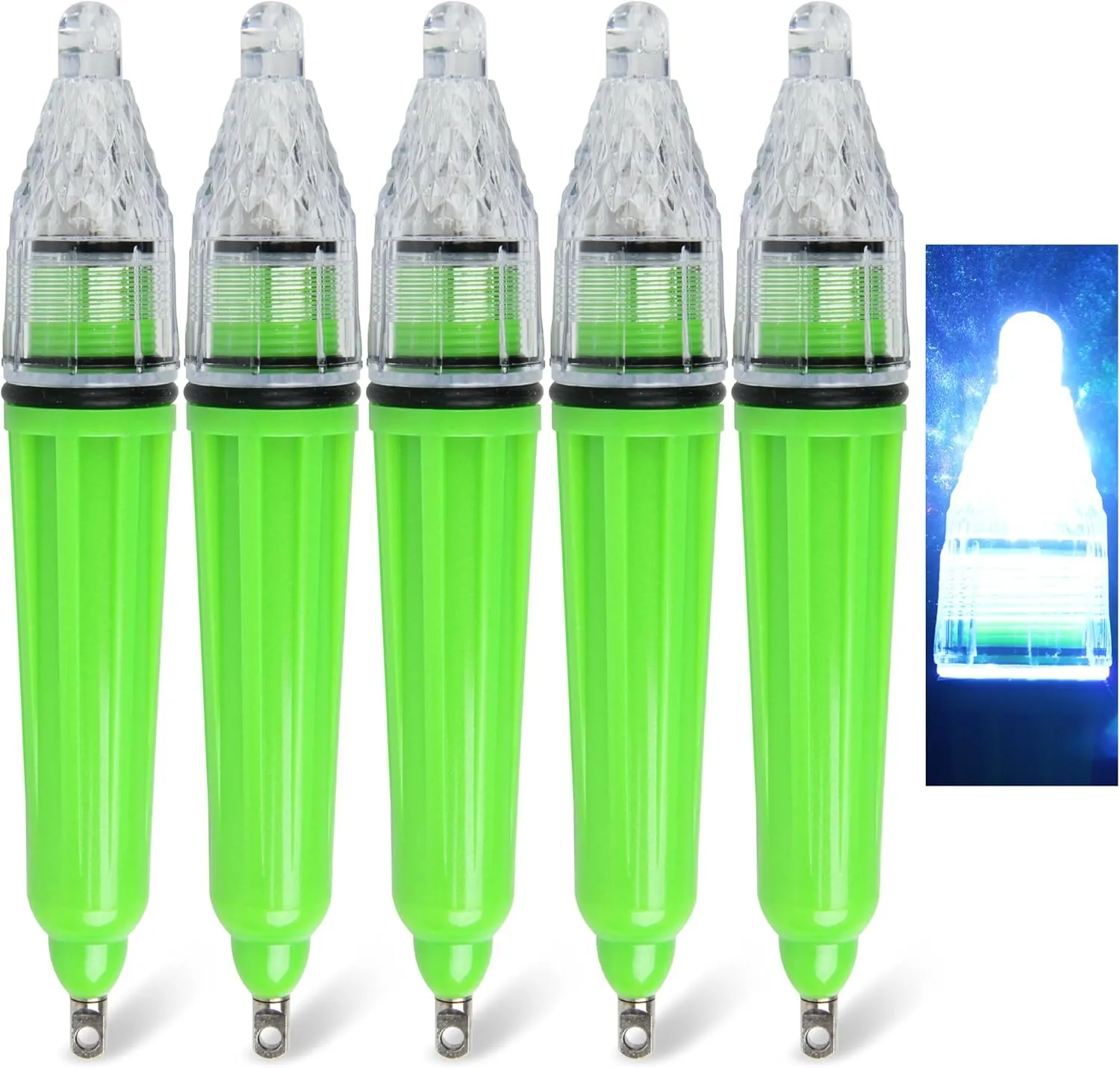 SILANON Deep Drop LED Fishing Light Underwater Waterproof Fishing Light Night Flashing Fishing Lure Light Attractants Fishing Lamp Tools for Attracting Bait Lures 5 Colors