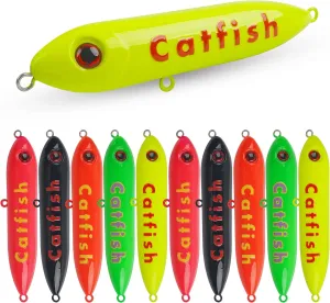 SILANON Demon Dragon Catfish Floats, Catfish Rattling Line Float Lure Catfish Spook Rattle Floats for Santee Rig Catfishing Tackle 4/5.5inch, 5/10 Pack