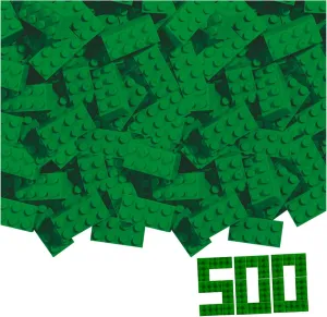Simba Blox 104114547 – 500 Green Building Blocks for Children from 3 Years, 8 Bricks, Made of Cardboard, High Quality, Fully Compatible with Many Other Manufacturers