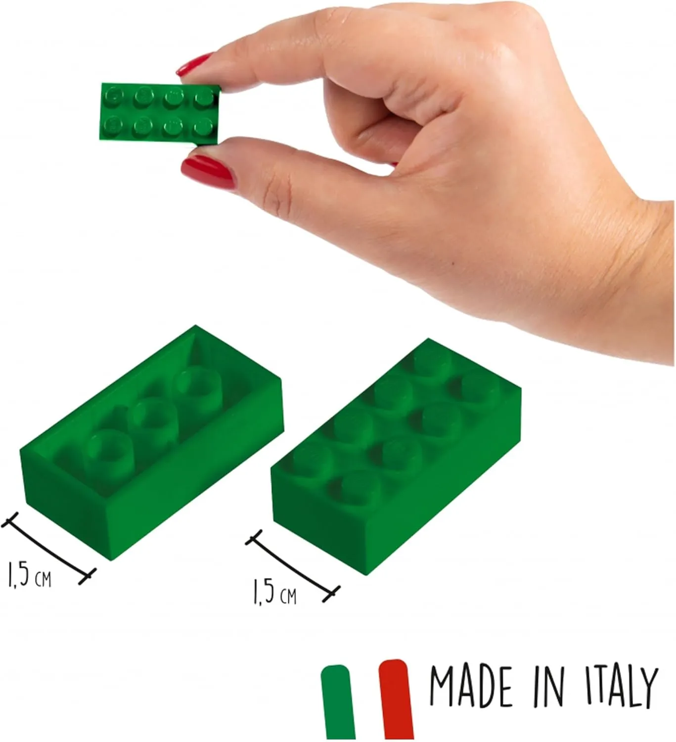 Simba Blox 104114547 – 500 Green Building Blocks for Children from 3 Years, 8 Bricks, Made of Cardboard, High Quality, Fully Compatible with Many Other Manufacturers
