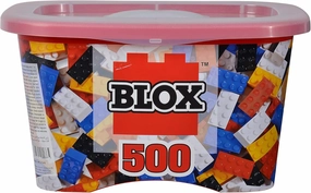 Simba 104114206 Blox Container 500, 5 Colours, 8 Stones Each 80, 4 Stones Each 20, Stickers, from 4 Years, Blue, Yellow, Red, Black, White