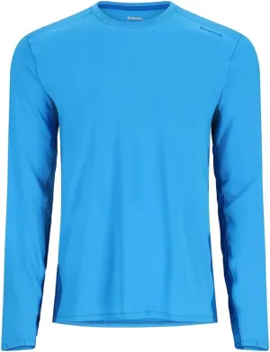 Simms SolarFlex Crewneck Long Sleeve Fishing Shirt for Men: UPF 50  Sun Protection, Quick-Dry, Odor-Resistant (Seaport/Bright Blue, Medium)