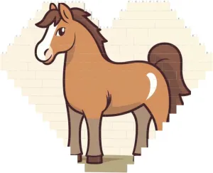 Simple Horse Cartoon Building Block Puzzle Heart Shaped Personalized Photo Building Blocks Puzzles Romantic Home Decor Anniversary Birthday Gifts for Her, Him, Lovers, Couples