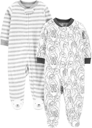 Simple Joys by Carter's Baby 2-Pack Neutral Fleece Footed Sleep and Play