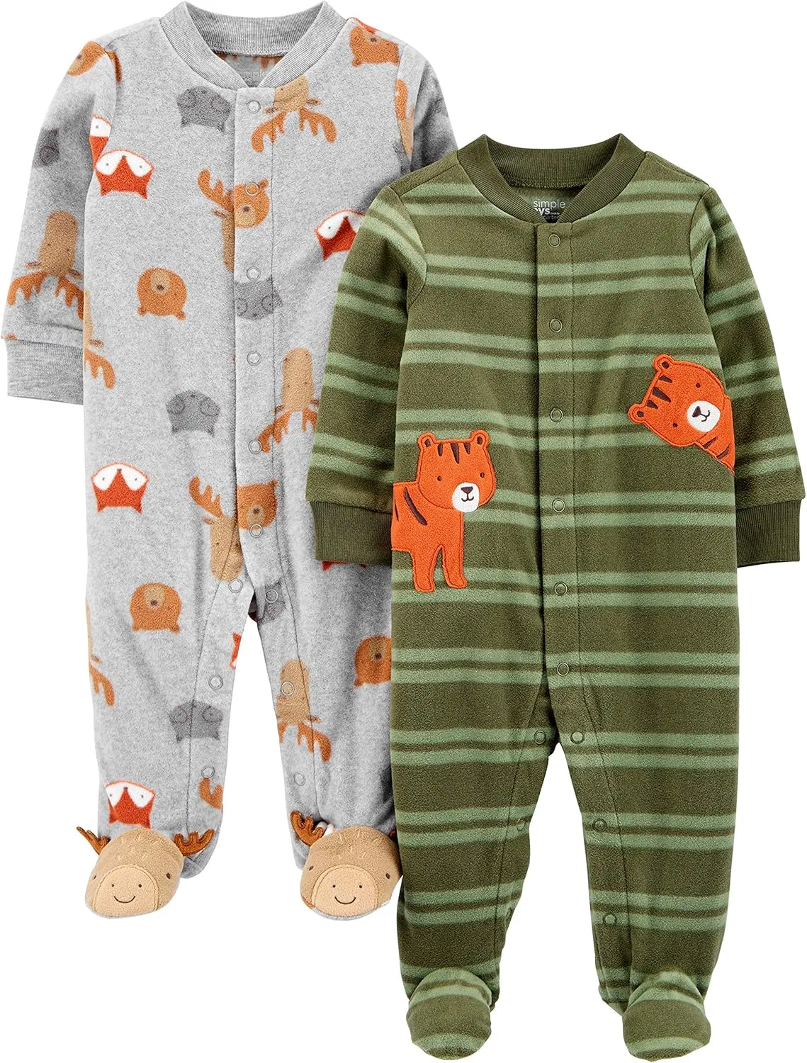 Simple Joys by Carter's Baby Boys' 2-Pack Fleece Footed Sleep and Play