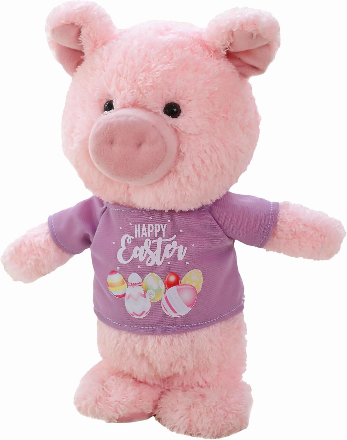 Singing Dancing Easter Plush Pig Three Holiday Outfits Interactive Plush Toy Musical Stuffed Animal Easter Decoration Kids Gift for Girls Boys Pink 9.6”