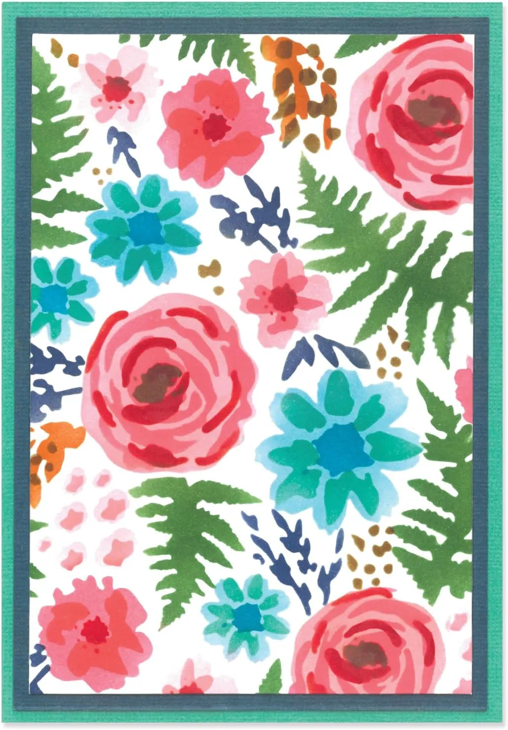 Sizzix A6 Layered Stencil Abstract Blooms, Multicolor, One Size