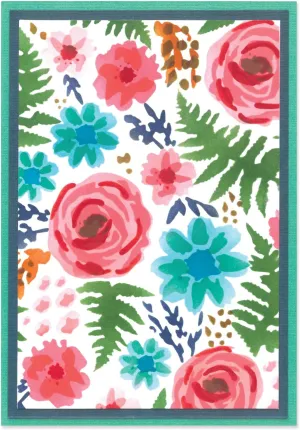 Sizzix A6 Layered Stencil Abstract Blooms, Multicolor, One Size