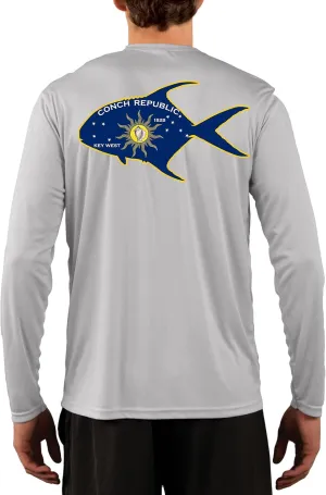 Skiff Life Key West Fishing Shirts for Men - Conch Republic Flag Permit Florida Keys
