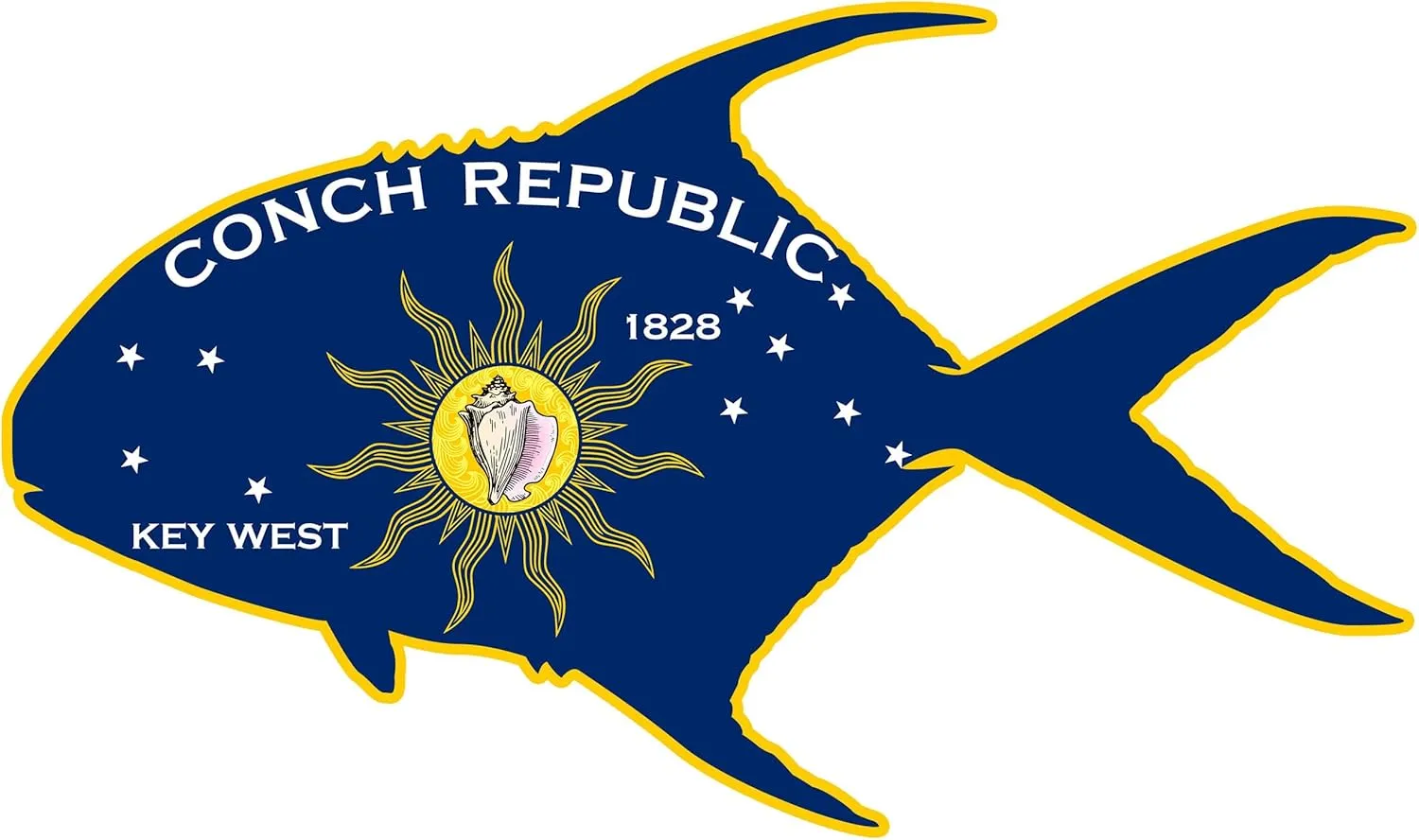 Skiff Life Key West Fishing Shirts for Men - Conch Republic Flag Permit Florida Keys