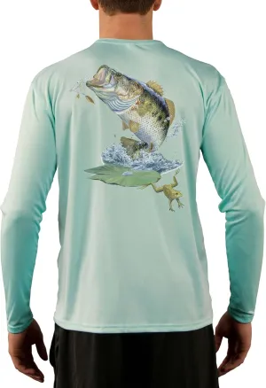 Skiff Life Large Mouth Bass Fishing Shirt - Long Sleeve Men's Fishing Shirt Moisture Wick 50  UPF Fabric Bass Pro Shop