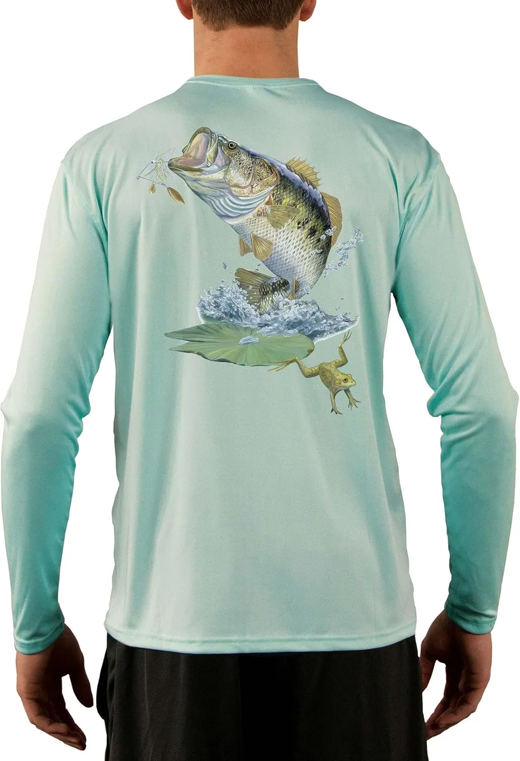Skiff Life Large Mouth Bass Fishing Shirt - Long Sleeve Men's Fishing Shirt Moisture Wick 50  UPF Fabric Bass Pro Shop