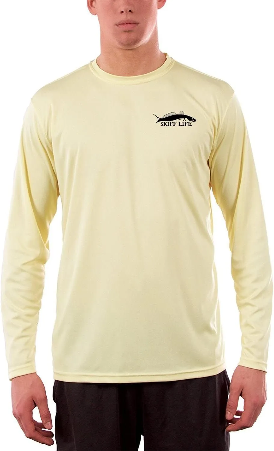 Skiff Life Snook Florida Shirt - Long Sleeve Mens Fishing Shirt with Florida State Flag Sleeve