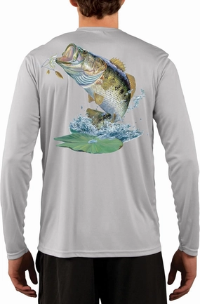 Skiff Life Large Mouth Bass Fishing Shirt - Long Sleeve Men's Fishing Shirt Moisture Wick 50  UPF Fabric Bass Pro Shop